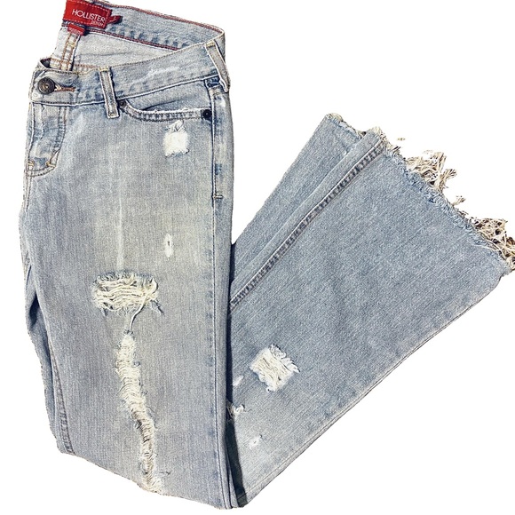 Hollister Vintage Y2K Low Rise Flare Light Wash Jeans - Picture 9 of 12
